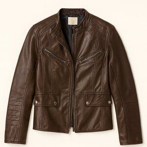 Brown faux leather jacket